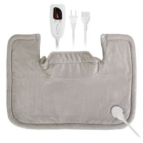 1Pc 22.4x16.3in Large Weighted Heating Pad For Neck And Shoulders Electric Fast Heating Mat Neck Wrap Cushion Pain Relief With 6 Temperature Settings