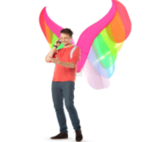 Inflatable Wings Costume Blow Up Wing Suit Fancy Limb Dress For Halloween Cosplay Party Christmas--Only Supports Self-pickup.