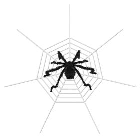 1Pc Halloween Decorations Spider Outdoor 49inch Halloween Spider With 126 Inch Tarantula Mega Spider Web Hairy Poseable Scary Spider Outdoor Yard Cree