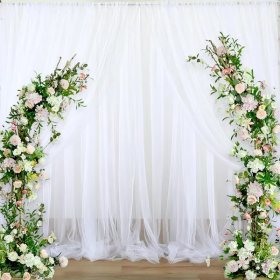1PC White Tulle Backdrop Curtain 10ft X 5ft Sheer Chiffon Backdrop Curtain Drapes Elegant Photography Photo Backdrop For Wedding Birthday Bridal Showe