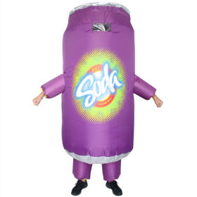 Inflatable Soda Water Costumes For Adults Blow Up Soda Drink Costume Fat Jumpsuit Funny Fancy Dress For Halloween Party, Free Size-Only Supports Self-