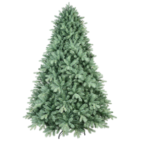 Artificial 7ft Blue Green Tint Christmas Tree With 2518 PE PVC Mixed Branch Tips, Memory Wire  Iron Wire, Hinged Premium & Foldable Base For Indoor Ho