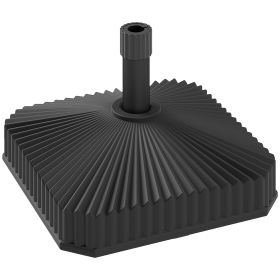 Square Patio Umbrella Base Holder, Heavy Duty Outdoor Umbrella Stand Base, Filled Up To 42lbs With Stand Or 33lbs With Water For Garden, Poolside, Bla