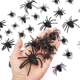 Plastic Spiders, 40 PCS Black Realistic Plastic Fake Scary Spiders Halloween Prank Props Halloween Spider Large And Small Fake Spider-Cannot Be Listed