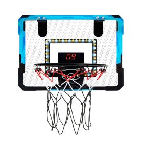 Kids Basketball Hoop with LED Lights & Audio Scoreboard Indoor Basketball Hoop