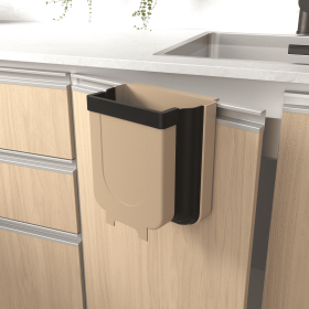 Brown Mini Trash Can For Kitchen Garbage Bin , Brown