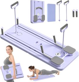 Pilates Board-Reformer Set,Multi-Purpose Foldable Reformer Board for Home,5in1 Pilates Sliding Board,Purple