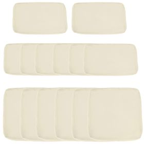 Outdoor 14pc Patio Rattan Sofa Set Cushion Polyester Cover Replacement Set - No Cushion Included, Cream White