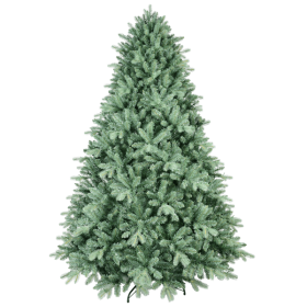 Artificial 4ft Blue Green Tint Christmas Tree With 592 PE PVC Mixed Branch Tips, Memory Wire Iron Wire, Hinged Premium & Foldable Base For Indoor Holi