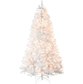 Prelit 5.6.7.8.9ft PVC Flocked Tree  Memory Wire (Option: 8foot PVC plush tree)
