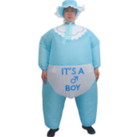 Inflatable Baby Costume For Adults Funny Gender Reveal Party Costume-Only Supports Self-pickup. (Color: Blue)