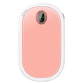 Black-Pink Color Options -- 1Pc Rechargeable Hand Warmer Electric Hand Heater Portable Reusable Pocket Warmer Power Bank With Digital Display 2 Levels (Color: Pink)