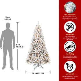 PVC, Christmas Tree, Christmas Decorations,  With Lights (Option: 6Ft)