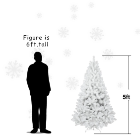 White Christmas Tree (Option: 5ft PVC white tree)