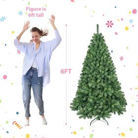 PVC Christmas Tree, Christmas Decorations, With Lights (Option: 6Ft)