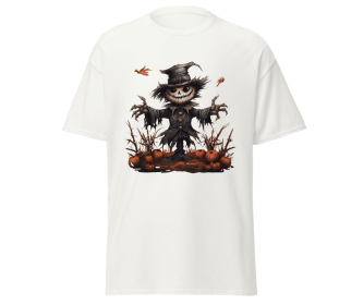 Halloween scarecrow fashion orange t-shirt merchyprint, size Medium (Color: White, size: XL)