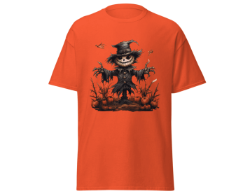 Halloween scarecrow fashion orange t-shirt merchyprint, size Medium (Color: Orange, size: M)