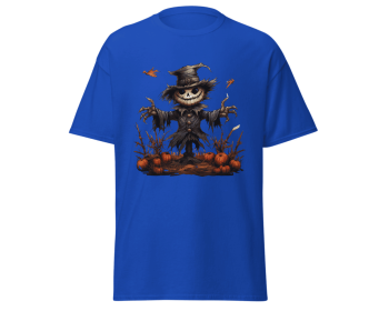 Halloween scarecrow fashion orange t-shirt merchyprint, size Medium (Color: Blue, size: L)