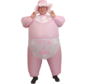 Inflatable Baby Costume For Adults Funny Gender Reveal Party Costume-Only Supports Self-pickup. (Color: Pink)